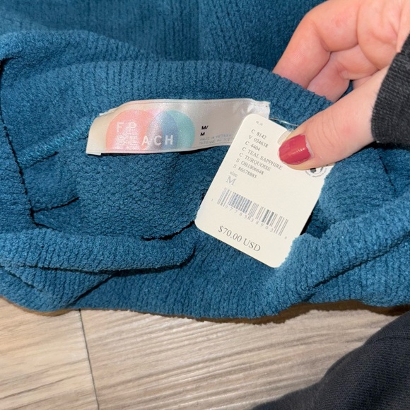NWT Free People Teal Turtleneck Sweater - Picture 3 of 3